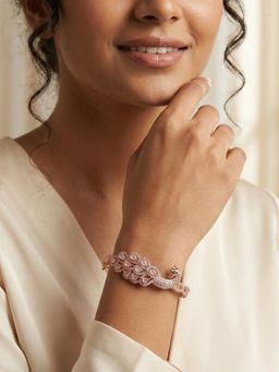 Estele - Rose Gold Peacock Mint Pink CZ Kada