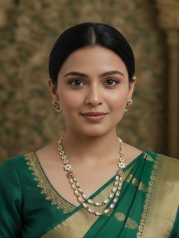 PANASH - Gold-Plated Multi-Color Artificial Stones Necklace with Earrings