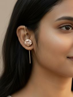 PANASH - Peach Oval Ear Cuff Earrings