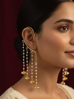 PANASH - White Contemporary Ear Cuff Earrings