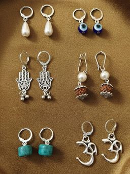 PANASH - Multi-Color Quirky Hoops Earrings (Pack of 6)