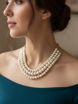 PANASH - Off White Brass Gold-Plated Necklace