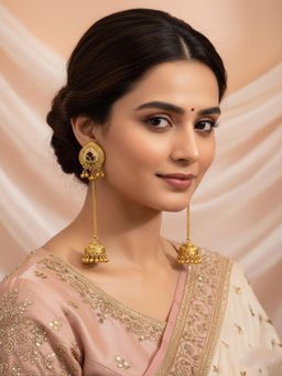 PANASH - Multi-Color Leaf Shaped Jhumkas Earrings