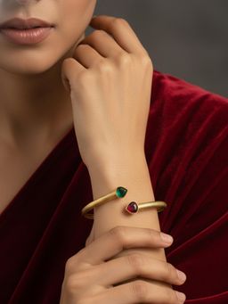 PANASH - Brass Gold-Plated Multi-Color Cuff