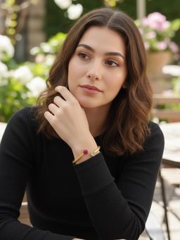 PANASH - Brass Antique Gold-Plated Multi-Color Cuff