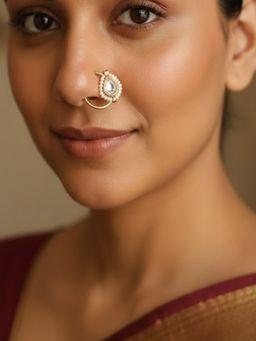 PANASH - White Gold-Plated Nose Ring