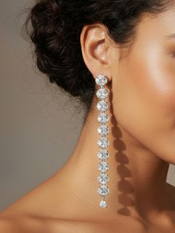 PANASH - Silver Geometric Dangler Earrings