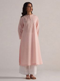 Ganga Fashions - Soft Lotus Pink Cotton Kurta and Pant