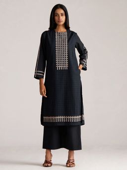 Ganga Fashions - Black Mul-Mul Print Co-Ord Set