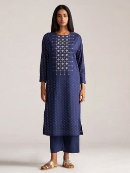 Ganga Fashions - Blue Mul-Mul Print Co-Ord Set