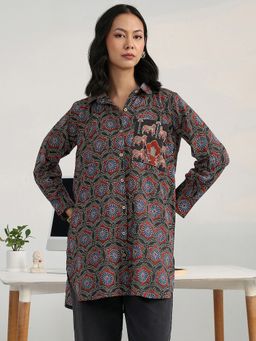 Gerua By Libas - Multicolor Ethnic Motif Printed Shirt Style Kurti