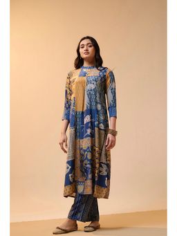 Ekana Label - Women Blue Sia Styles Crepe Kurta with Pant