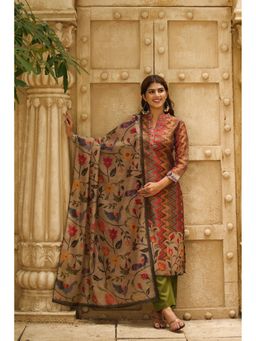 Ekana Label - Women Multicolor Cotton Silk Kurta with Pant and Dupatta