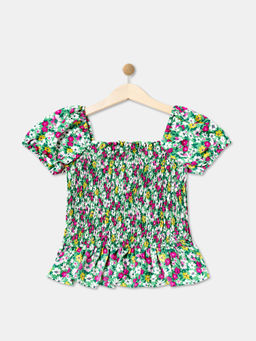 R&B - Floral Regular Girls Top