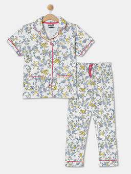 R&B - Floral Regular Girls Shirt with Pyjama