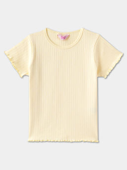 R&B - Ribbed Regular Girls Yellow Top