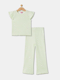 R&B - Printed Green Regular Girls Co-Ord Set
