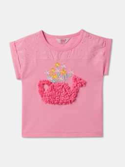 R&B - Embroidered Regular Girls Top