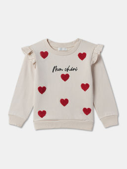 R&B - Applique Regular Girls Sweatshirt