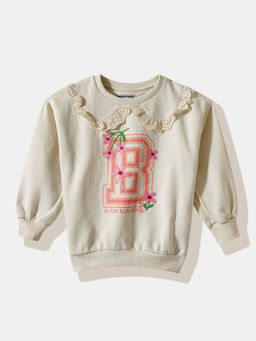 R&B - Embroidered Regular Girls Sweatshirt