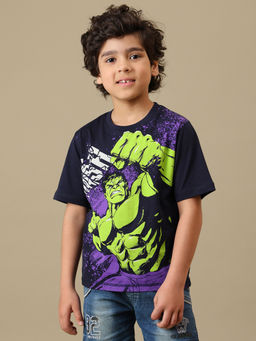 Kidsville - Official Marvel Comic Avengers Hulk Printed Regular Fit Cotton T-Shirt