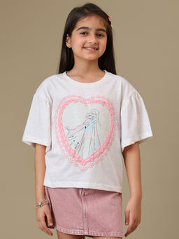 Kidsville - Official Frozen Elsa and Anna Printed T-Shirt