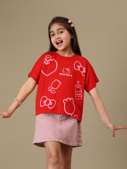 Kidsville - Official Hello Kitty Printed Boxy Fit T-Shirt