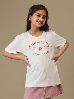 Kidsville - Official Harry Potter Hogwarts Quidditch Embroidered Printed T-Shirt