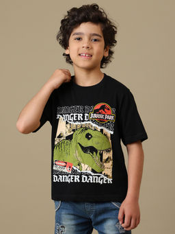 Kidsville - Official Jurassic Park Puff Printed Regular Fit Cotton T-Shirt