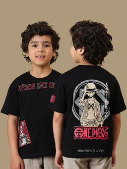 Kidsville - Official One Piece Straw Hat Crew Anime Printed Regular Fit Cotton T-Shirt