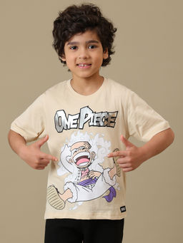 Kidsville - Official One Piece Luffy Gear 5 Anime Printed Regular Fit Cotton T-Shirt