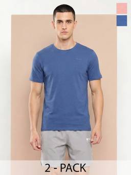 Alcis - Multi Colour Men Cotton Lycra Tshirt (Pack of 2)