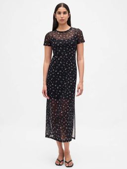 GAP - Women'S Floral Slim Fit Midi Dress
