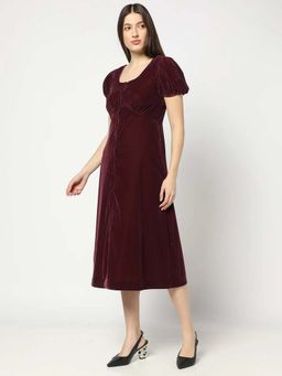 GAP - Women'S Puff Sleeve Midi Dress
