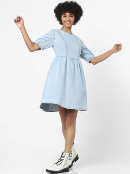 ONLY - Women Solid Blue Dress