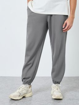 Styli - Grey Men's Heavy Fleece Panel Joggers