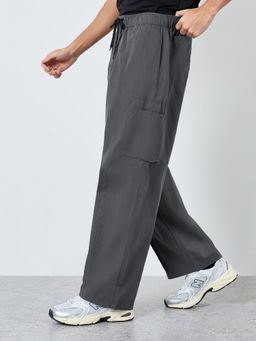Styli - Grey Men's Relaxed Fit Multi Pockets Cargo Pant