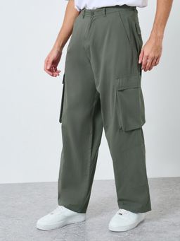 Styli - Olive Men's Oversized Fit Cargo Pant