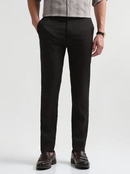 Arrow Newyork - Brown Men's Chevron Patterned Super Slim Fit Trousers