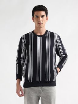 Arrow Sports - Men's Vertical Striped Regular Fit Sweatshirt