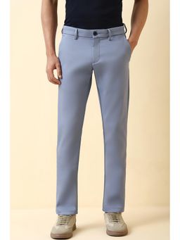 Allen Solly - Men's Blue Solid Casual Trousers