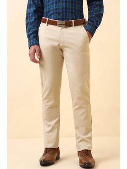 Allen Solly - Men's Beige Solid Formal Trousers