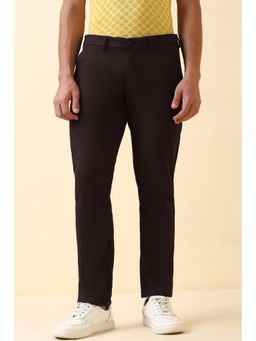 Allen Solly - Men's Brown Solid Casual Trousers