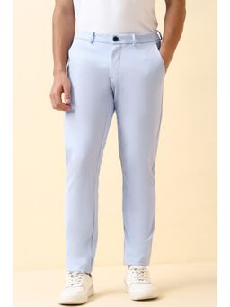 Allen Solly - Men's Light Blue Solid Casual Trousers