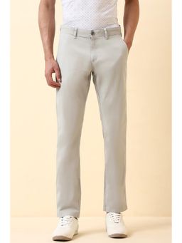Allen Solly - Men's Grey Solid Casual Trousers