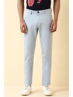 Allen Solly - Men's Light Blue Textured Casual Trousers