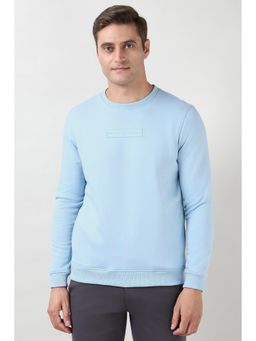 Peter England - Men's Light Blue Solid Sweatshirt