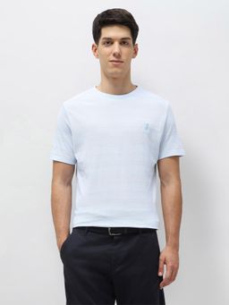 U.S. POLO ASSN. - Men's Blue Textured Slim Fit T-Shirt