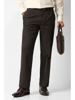 Van Heusen - Brown Solid Trousers
