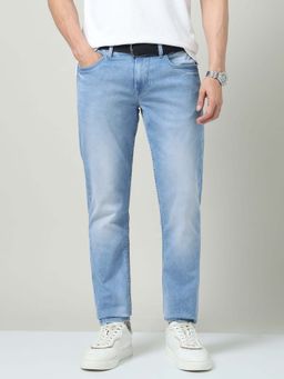 AD By Arvind - Blue Solid Plain Casual Jeans